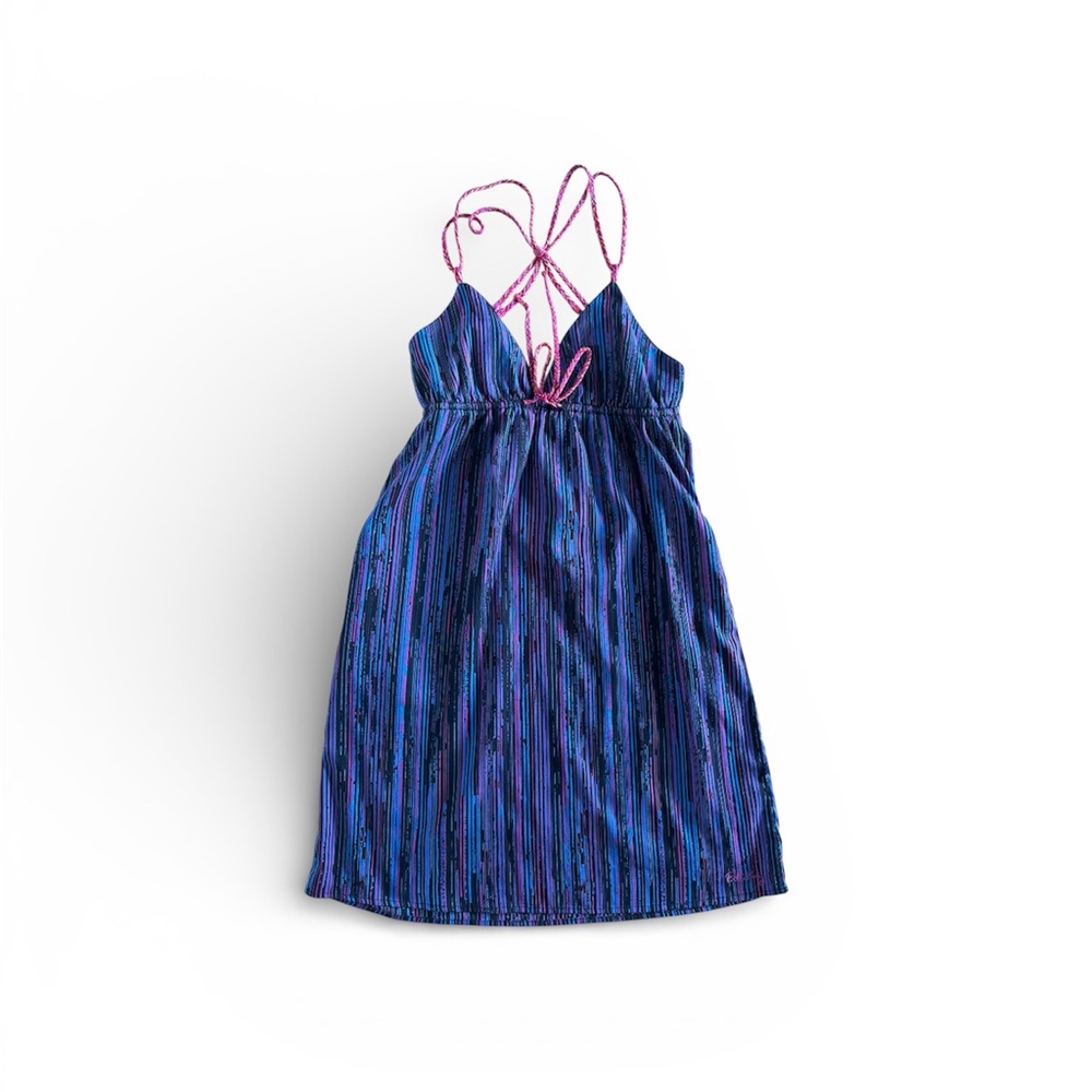 Billabong Blue and Purple Striped Midi Dress